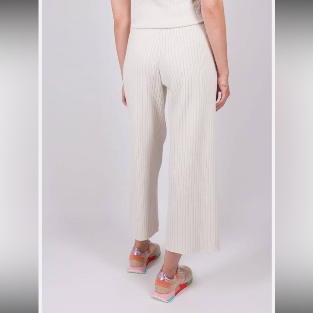 Vince ribbed cropped pants cream casual fall designer classic revolve $200 xs - Picture 3 of 6
